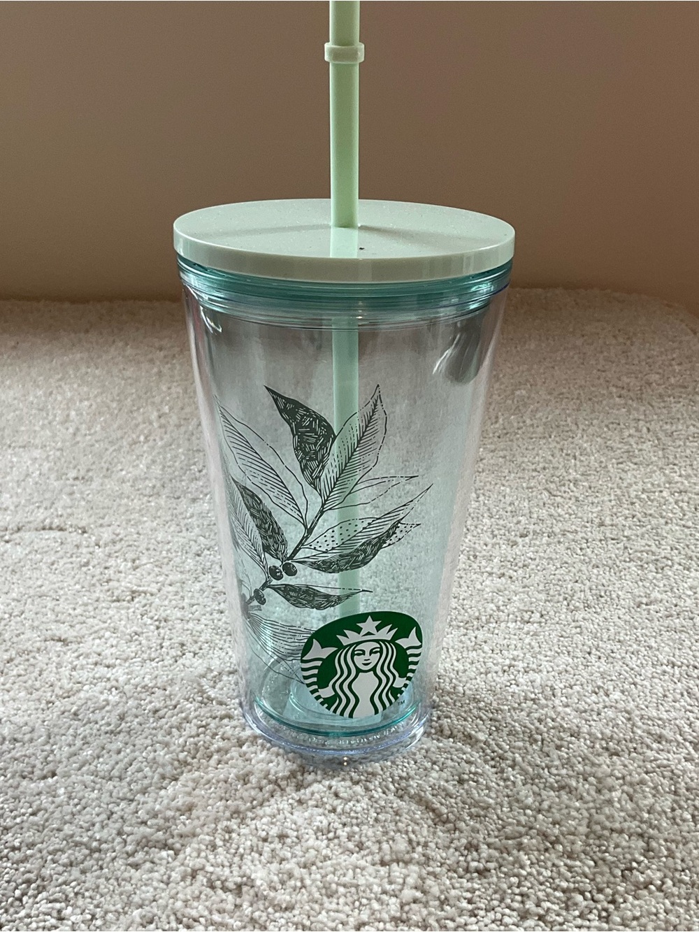 Starbucks Mint Green Logo Botanical Travel Cup